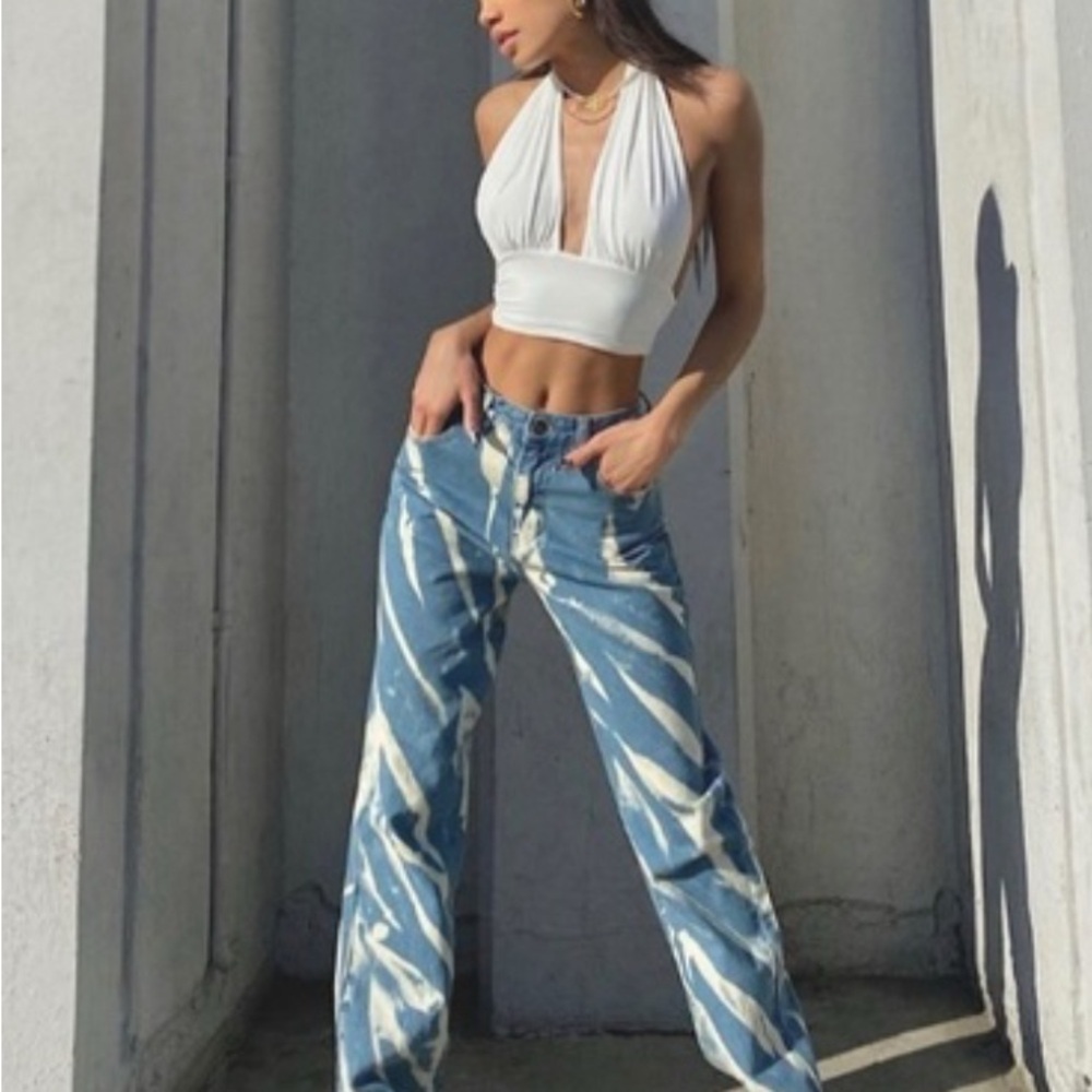 NWOT Princess Polly/Lioness Alabama Tie Dye Denim Jeans - Picture 4 of 5